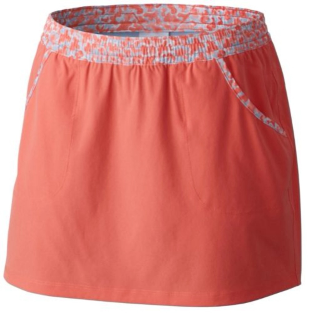 Columbia PFG Tidal Coral Orange Skort Fishing